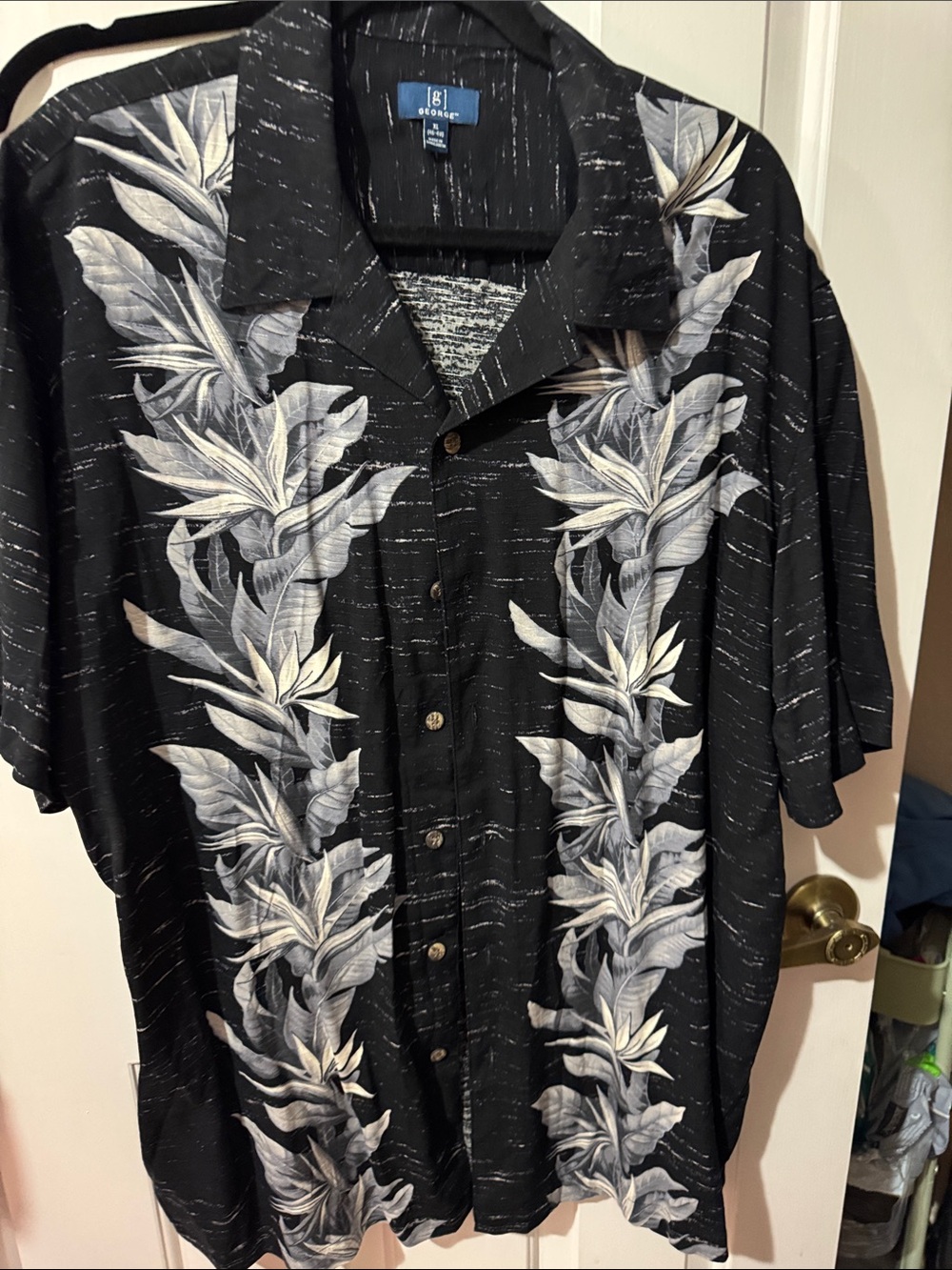 George Black Tropical Floral Button-Down Shirt